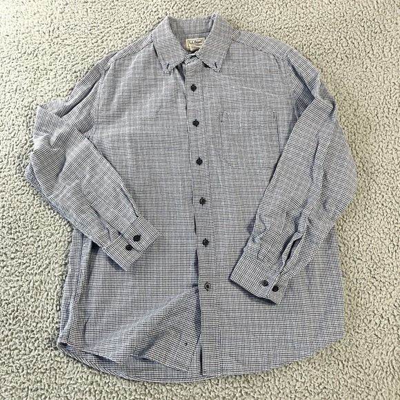 L.L. Bean Other - LL Bean Shirt Mens‎ Medium Houndstooth Button Up Pocket Outdoor Casual